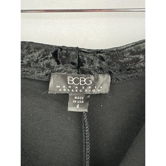 BCBG Max Azria Collection Black Velvet Pants Size 4 - Picture 3 of 5